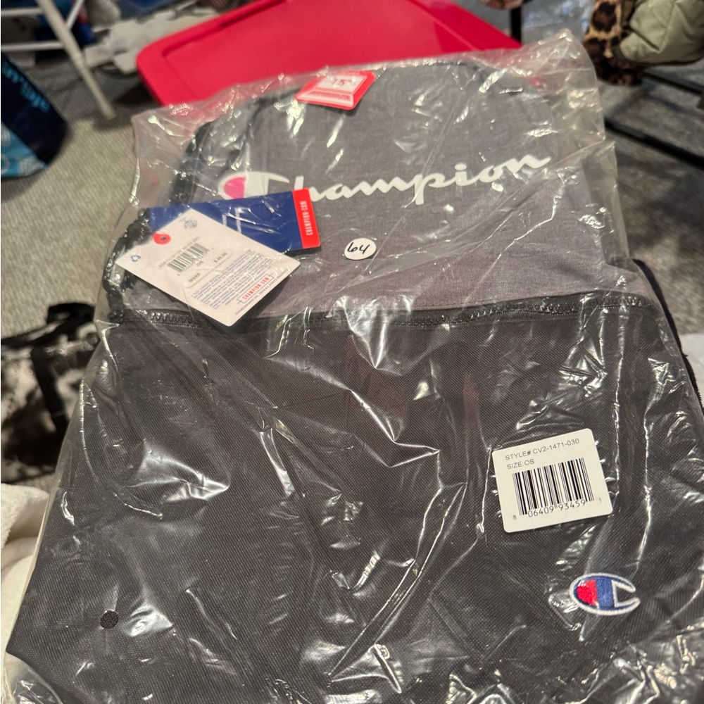 Champion Gray back pack  with White and Pink Logo large lap top